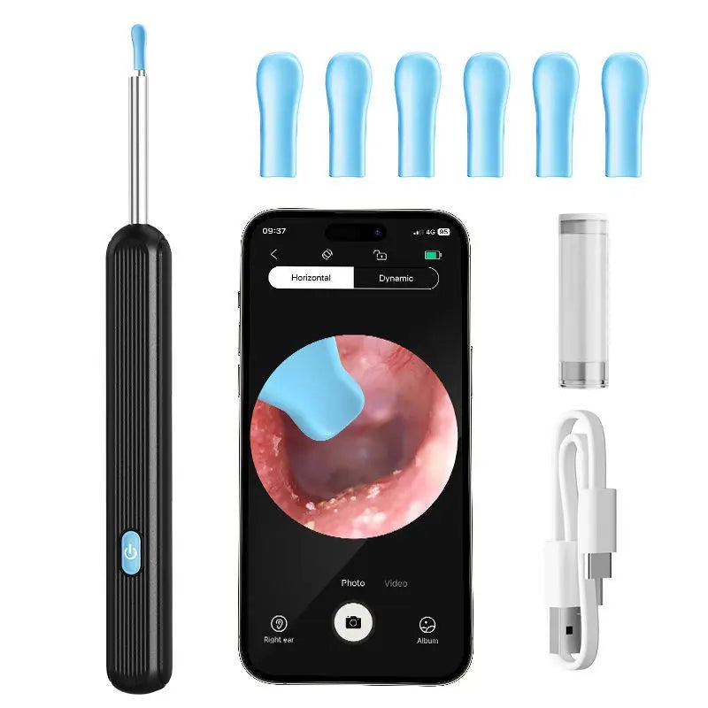 Ear Cleaner High Precision Ear Wax Removal Tool With Camera With LED Light Wireless Cleaner Smart Ear Cleaning Kit